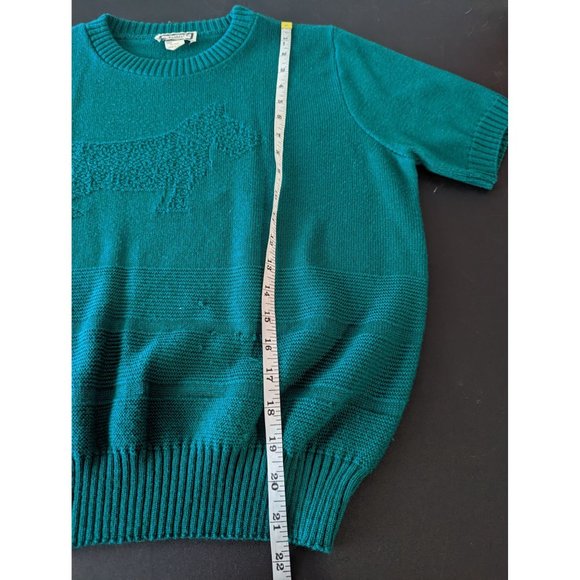 Vintage 80's Women's Keneth Too Terrier Dog Knit Short Sleeve Sweater Size Large - Picture 7 of 7